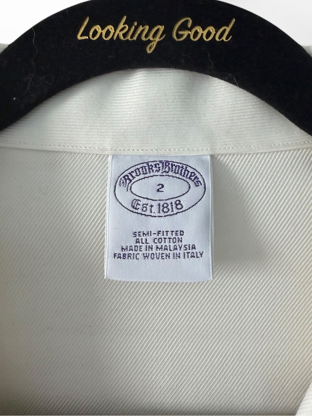 Brooks Brothers 1818 White Semi-Fitted Cotton Button Front Blouse Size 2 - Picture 3 of 6